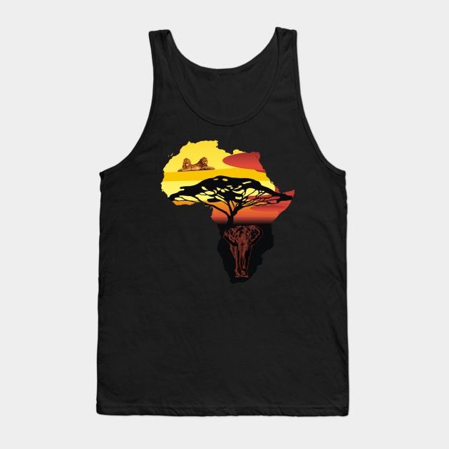 africa, elephant, lion Tank Top by hottehue